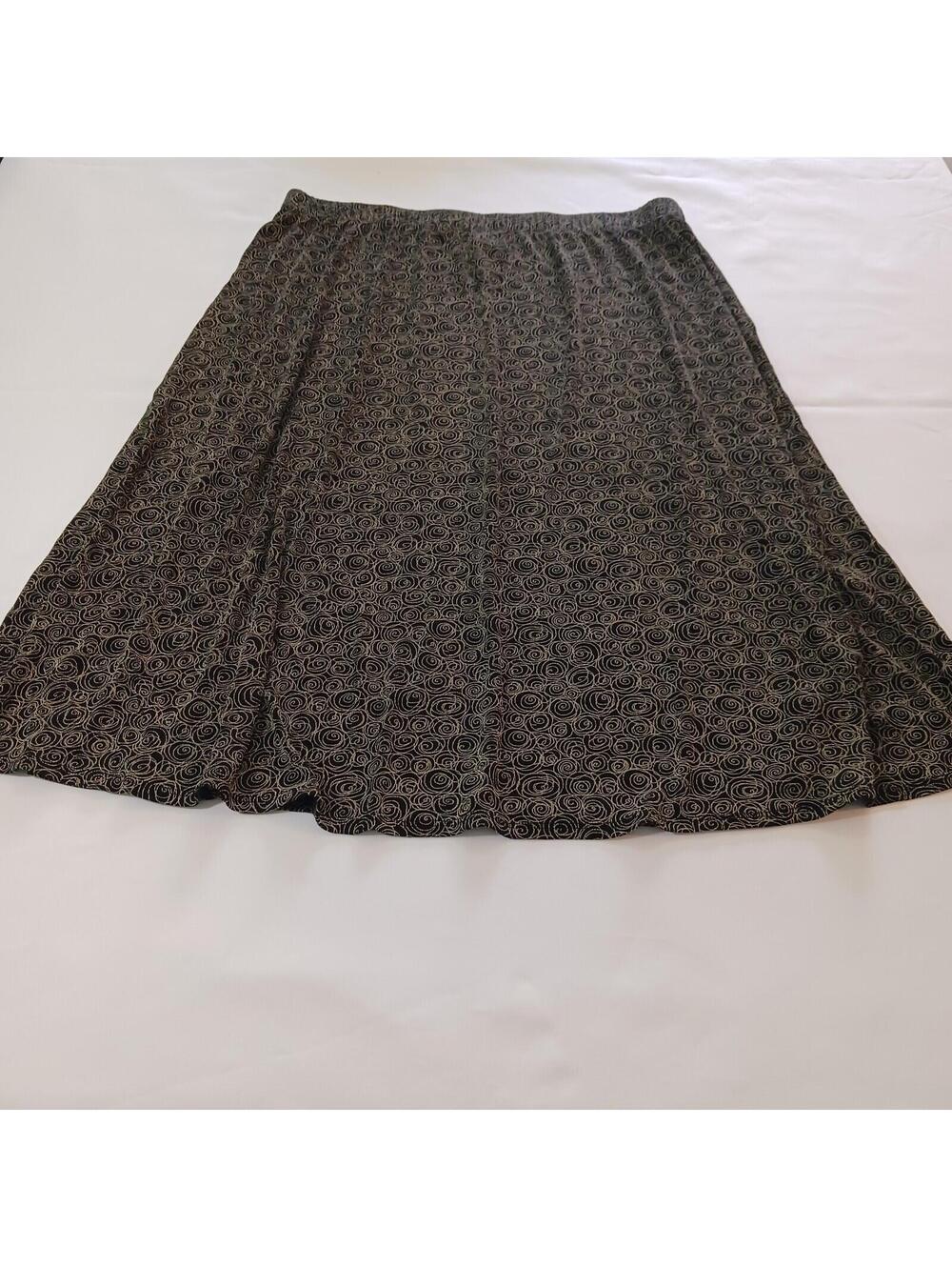 The Travel Collection Women Black & Gold Skirt Size 2X Measured Waist 34